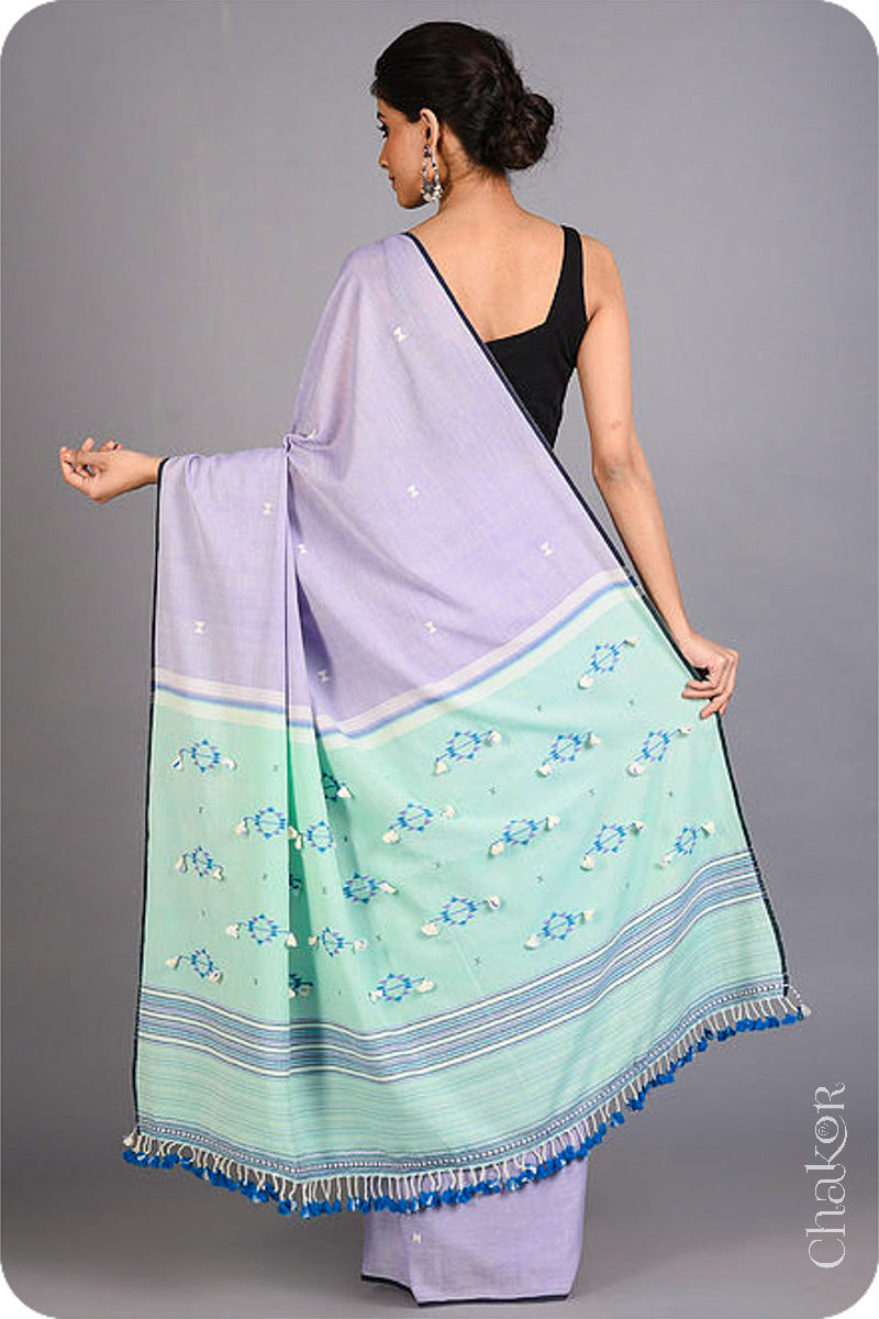 Handloom Mauve Bhujodi Cotton Saree by Chakor.