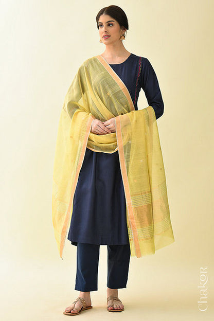 Cream Chanderi Silk Cotton Dupatta