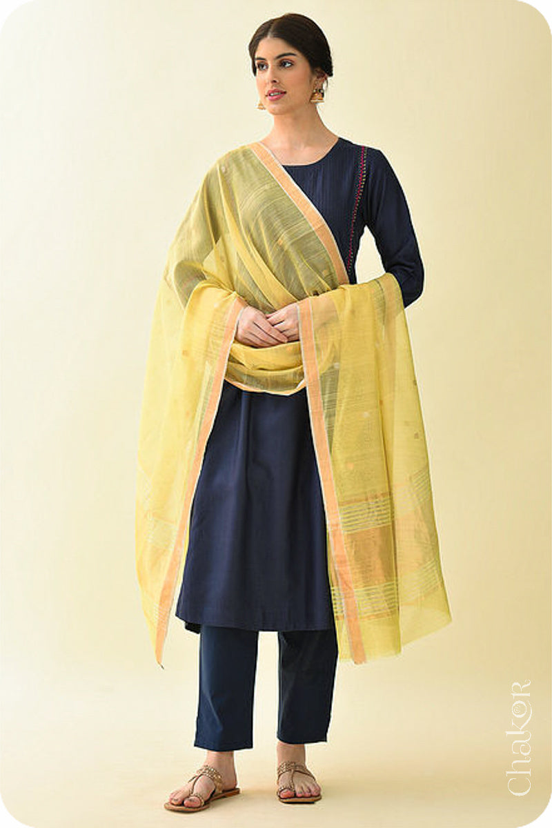 Cream Chanderi Silk Cotton Dupatta