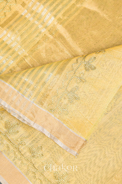 Light Orange Chanderi Silk Cotton Dupatta