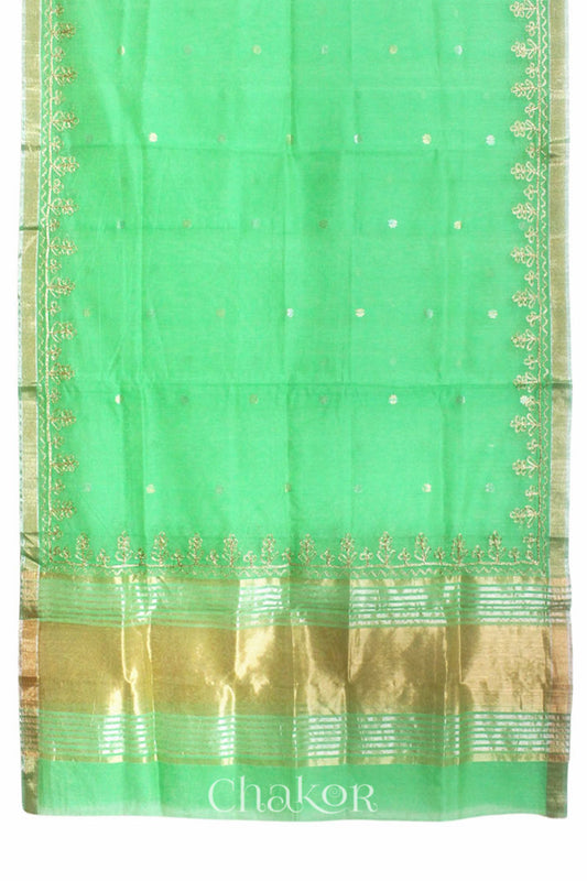Green Chanderi Silk Cotton Dupatta