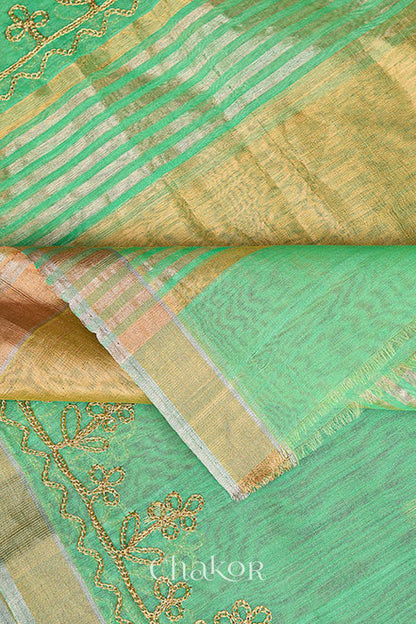 Green Chanderi Silk Cotton Dupatta
