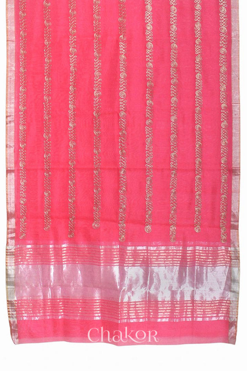 Fuschia Chanderi Silk Cotton Dupatta