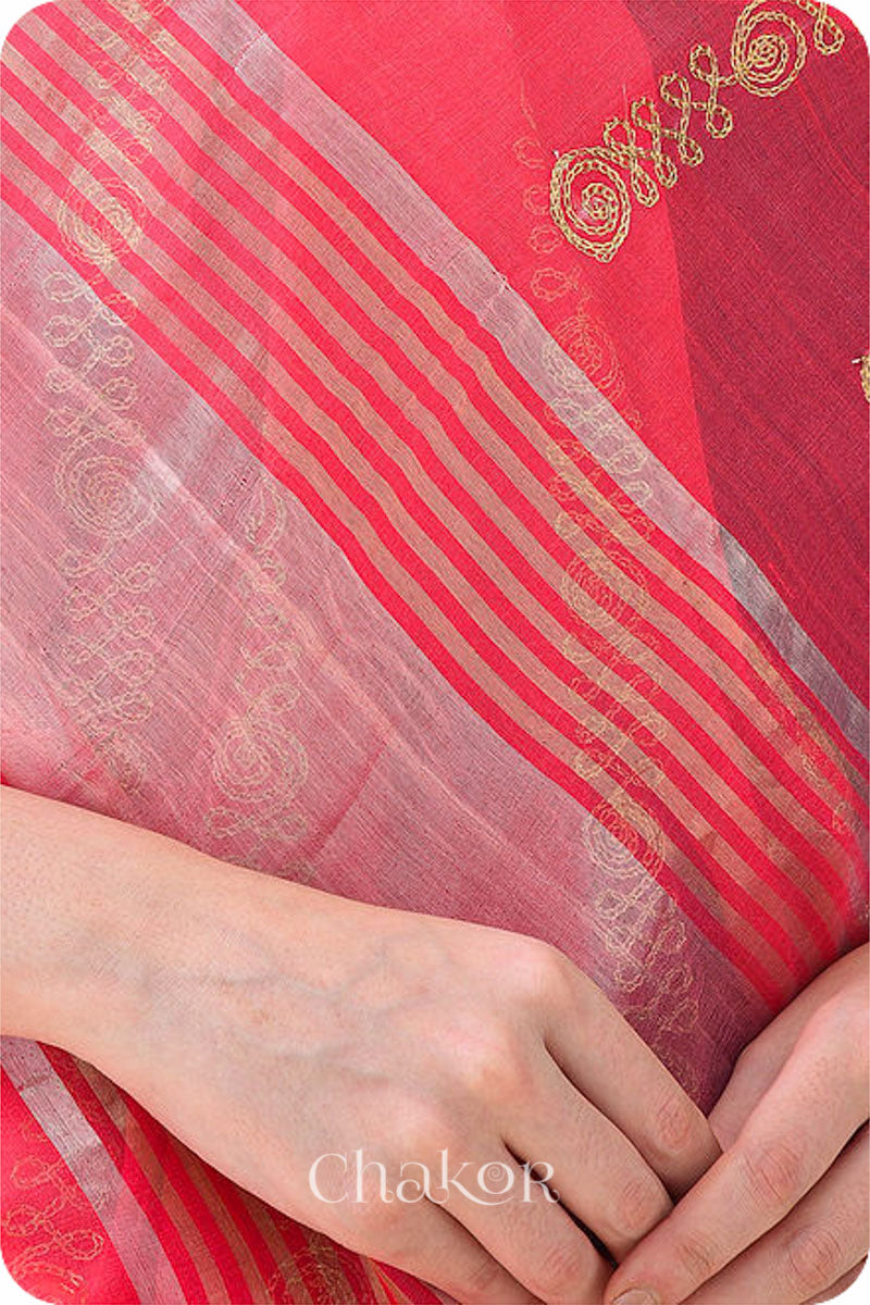 Fuschia Chanderi Silk Cotton Dupatta