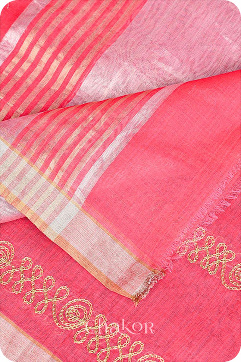 Fuschia Chanderi Silk Cotton Dupatta