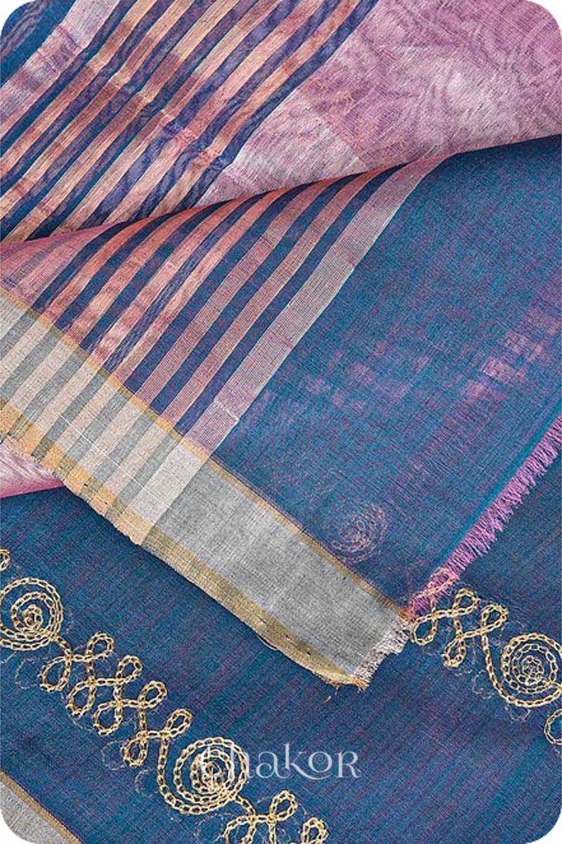 Blue Chanderi Silk Cotton Dupatta