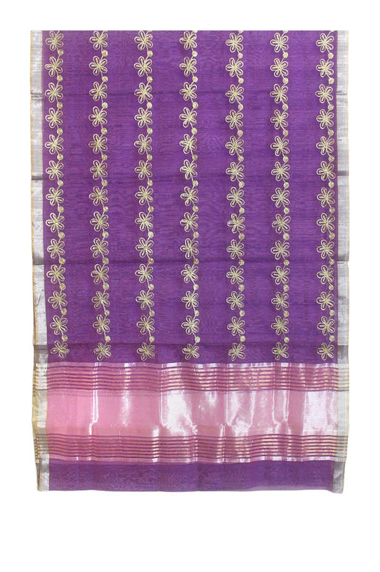 Purple Chanderi Silk Cotton Dupatta