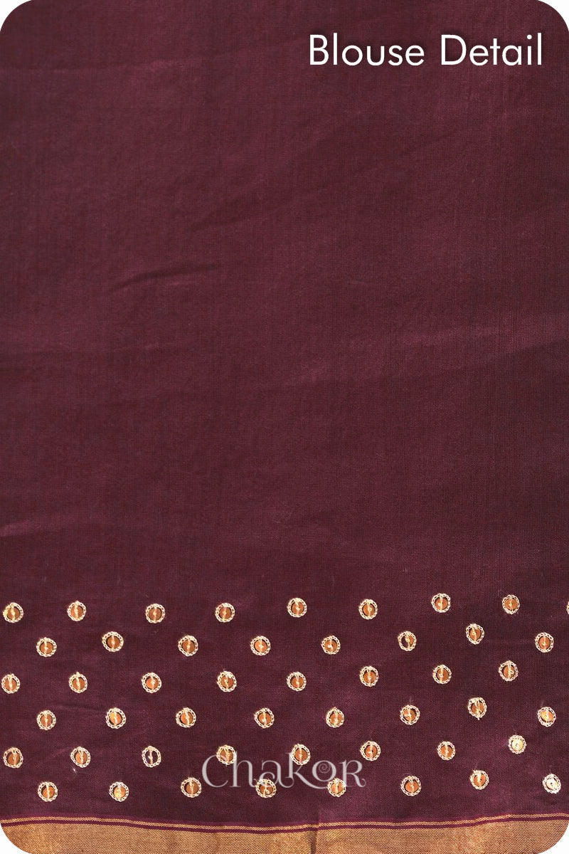 Peach Maroon Shaded Chanderi Silk Cotton Saree