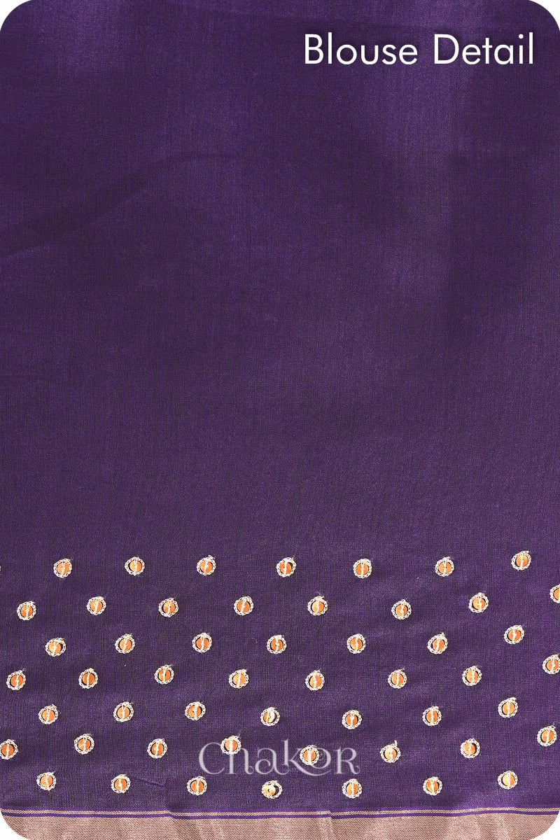 Violet Purple Shaded Chanderi Silk Cotton Saree