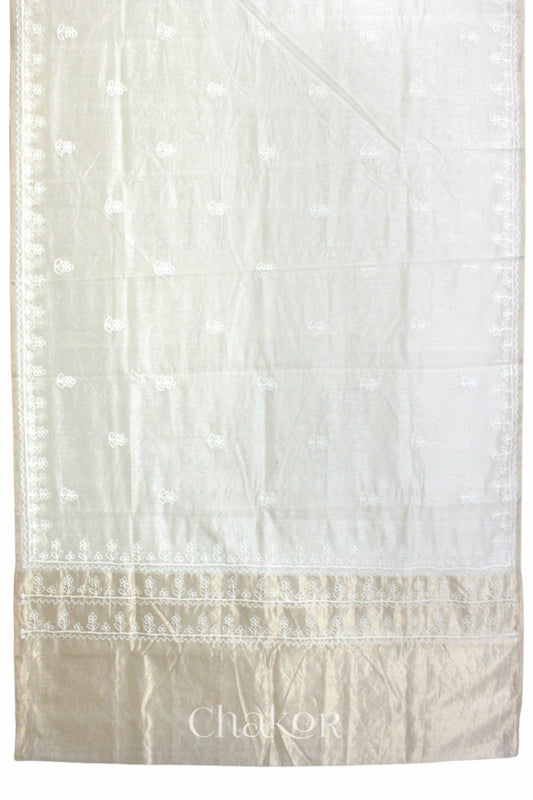 Offwhite Chanderi Silk Cotton Saree
