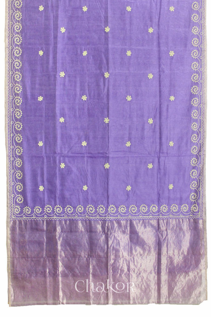 Lavender Chanderi Silk Cotton Saree