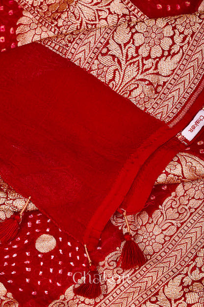 Royal Blue Mashru Kurta Set Fabric with Bandhani Silk Dupatta
