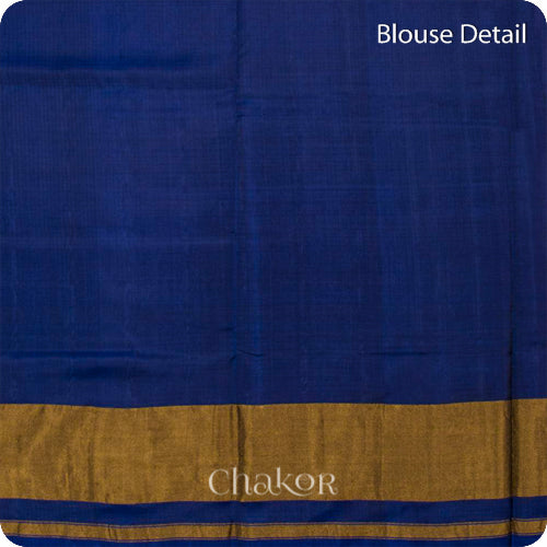 Blue Patola Mulberry Silk Saree