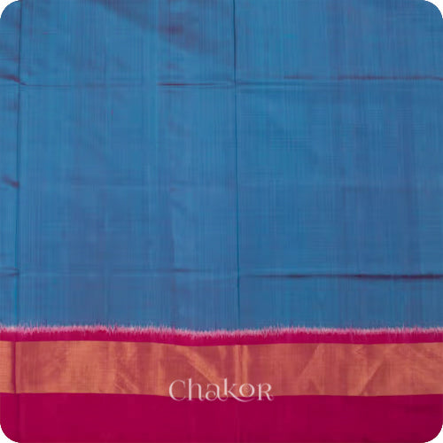 Blue Pink Patola Mulberry Silk Saree