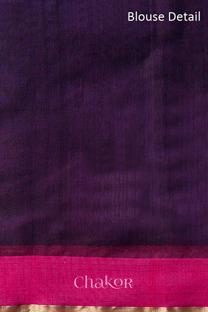 Wine Chanderi silk cotton blouse piece with woven texture.
