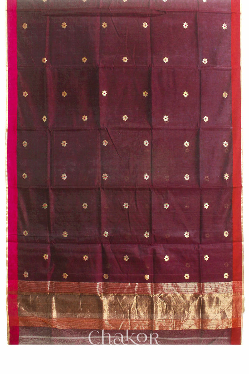 Maroon Chanderi Silk Cotton Saree