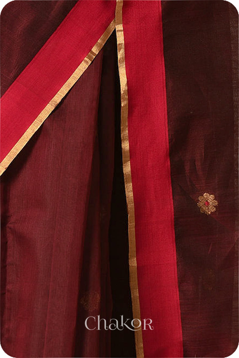 Maroon Chanderi Silk Cotton Saree