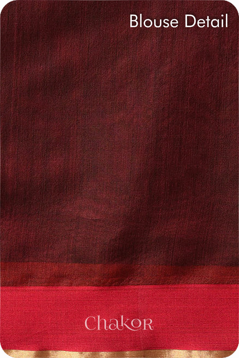 Maroon Chanderi Silk Cotton Saree