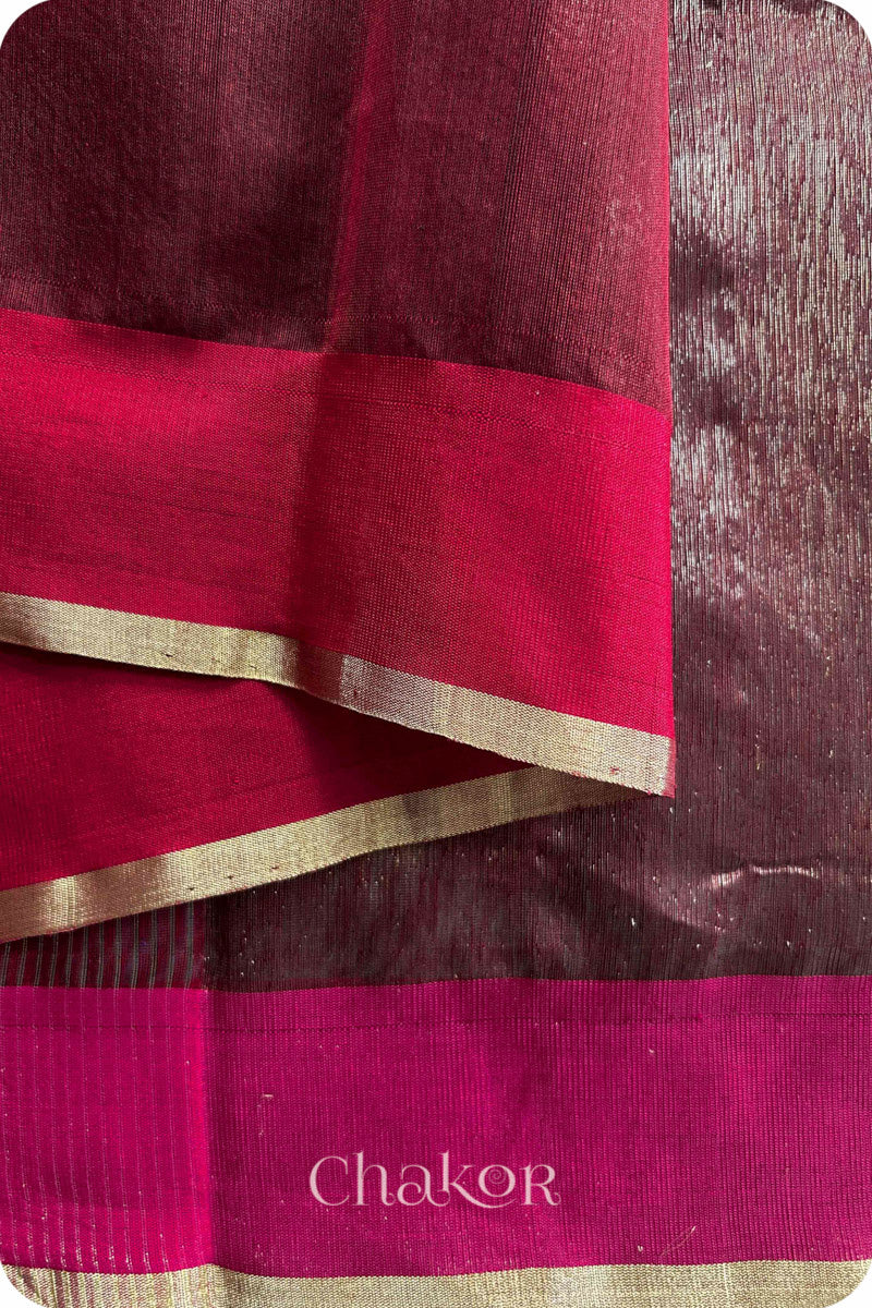 Maroon Chanderi Silk Cotton Saree