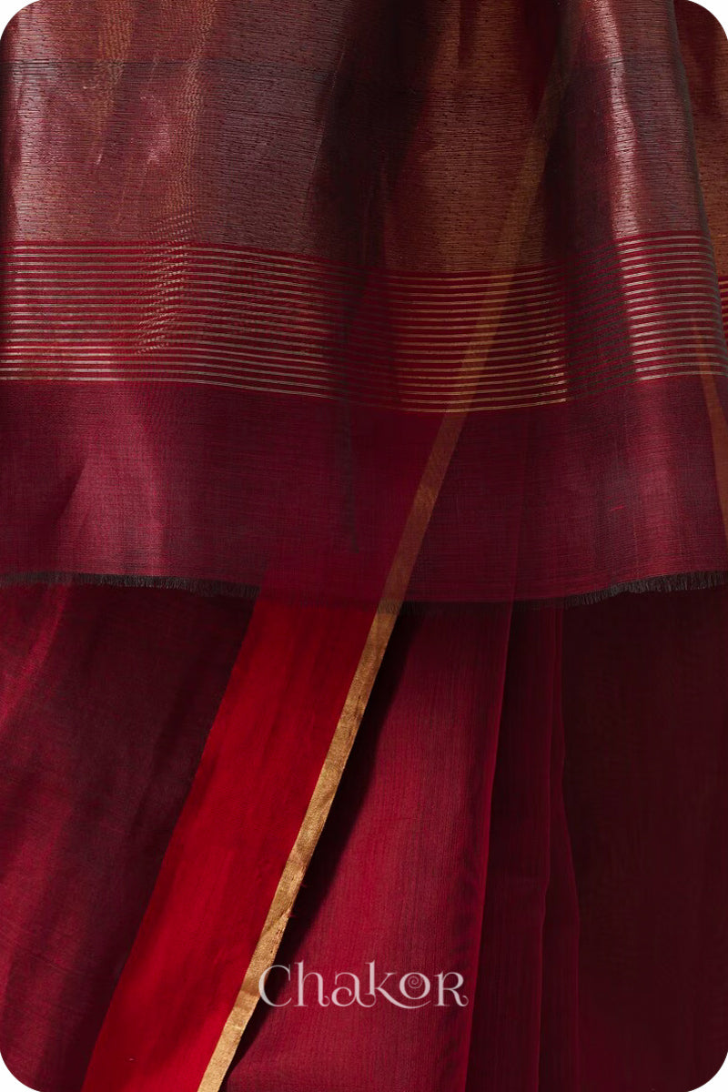 Maroon Chanderi Silk Cotton Saree