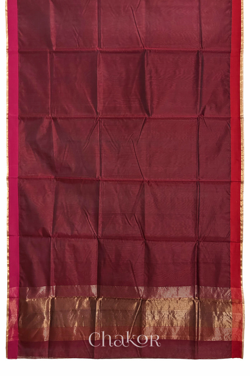 Maroon Chanderi Silk Cotton Saree