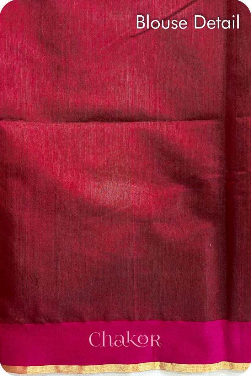 Maroon Chanderi Silk Cotton Saree