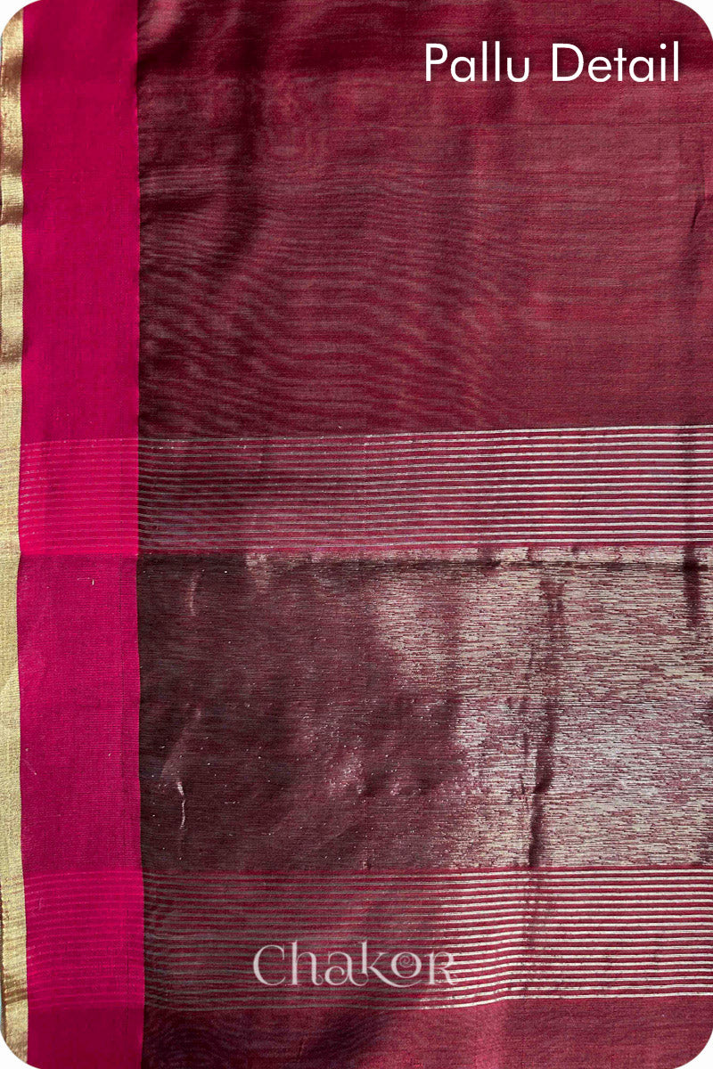 Maroon Chanderi Silk Cotton Saree