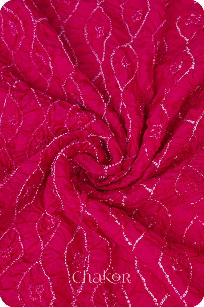 Rani Pink Bandhani Mulberry Silk Dupatta