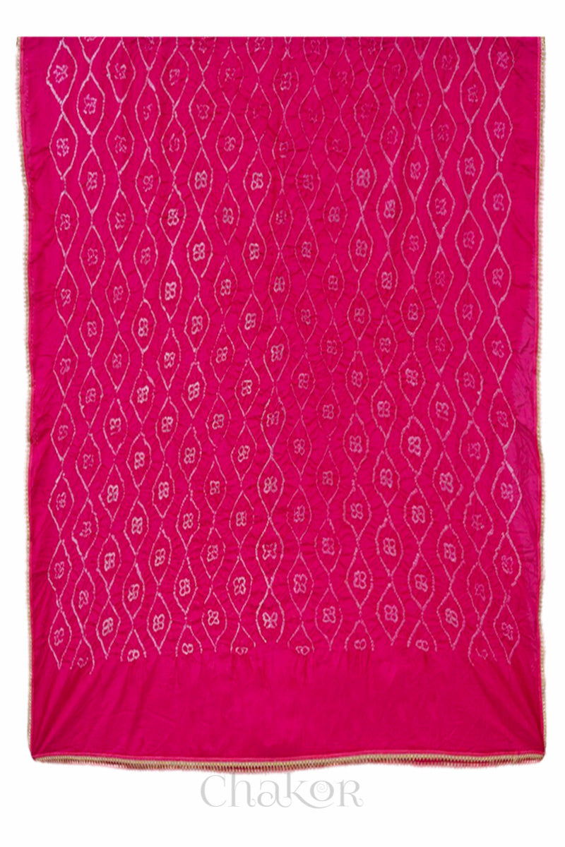 Rani Pink Bandhani Mulberry Silk Dupatta