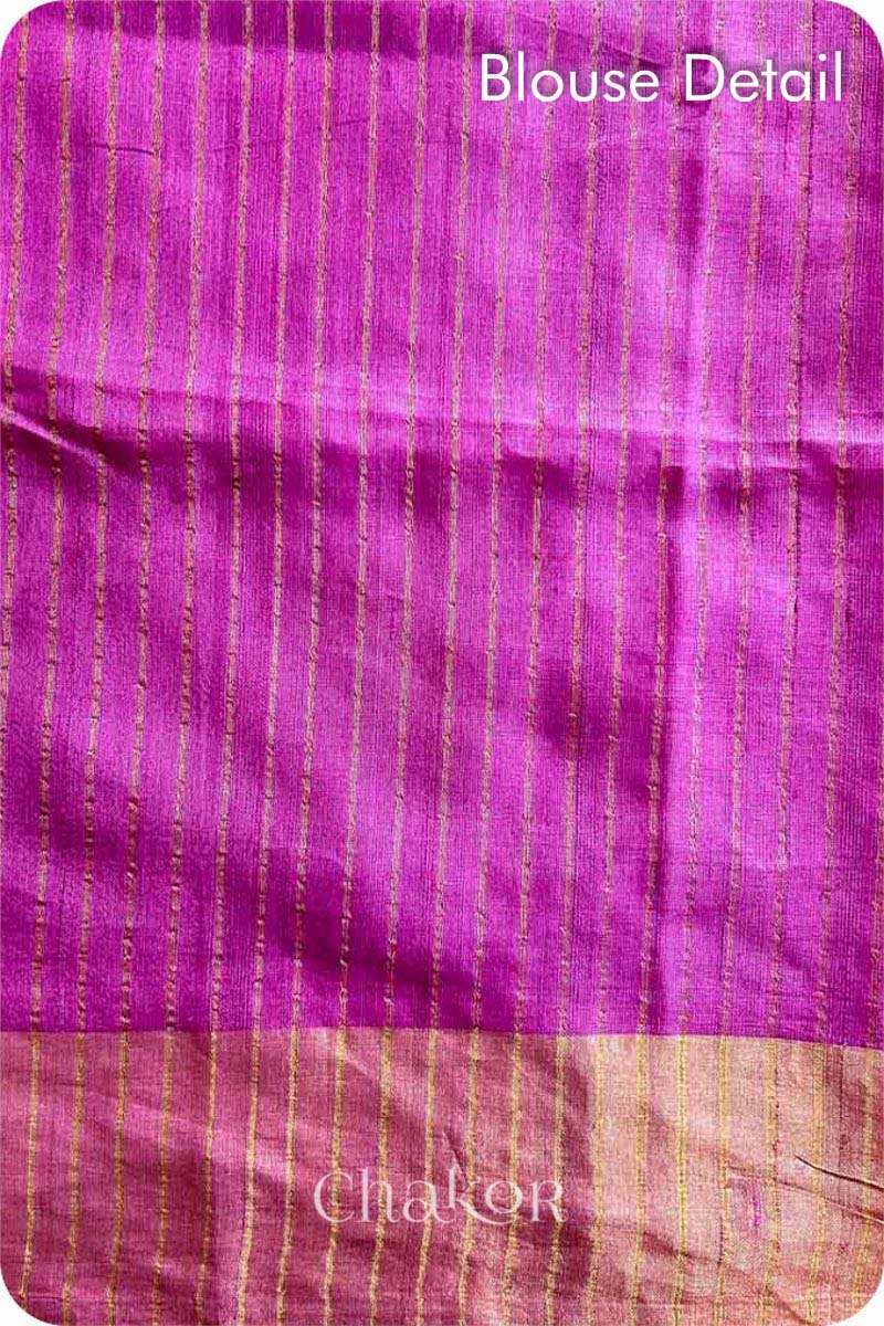 Mauve Tussar Silk Saree