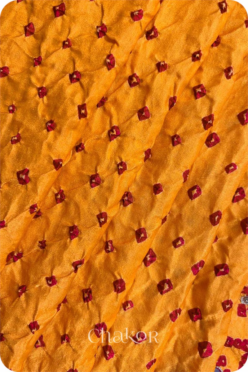 Yellow Bandhani Gaji Silk Saree