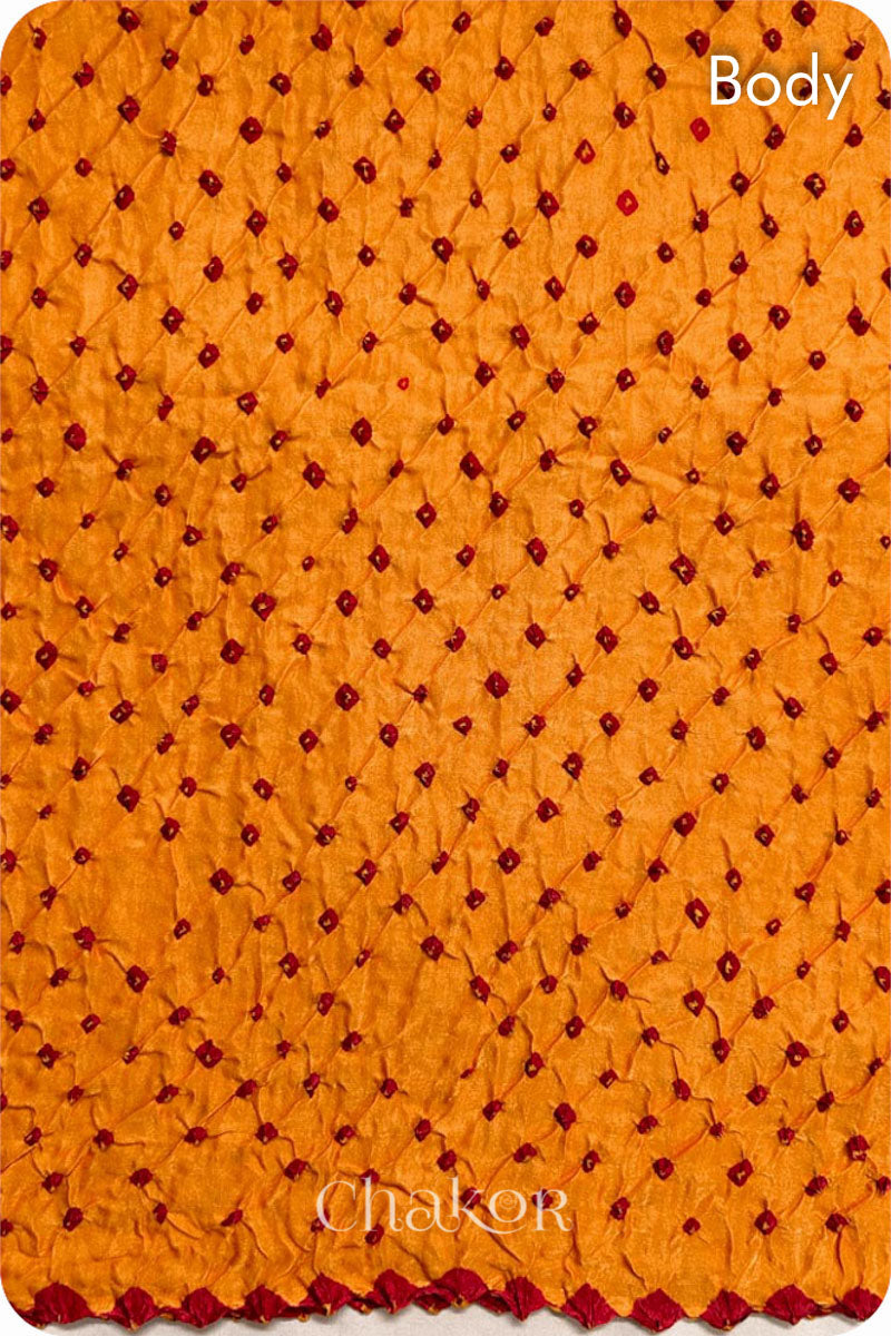 Yellow Bandhani Gaji Silk Saree