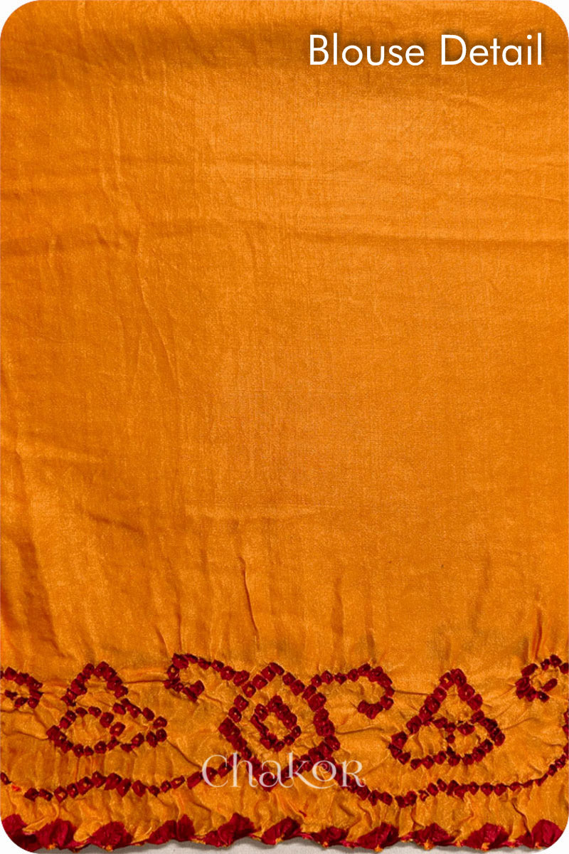 Yellow Bandhani Gaji Silk Saree