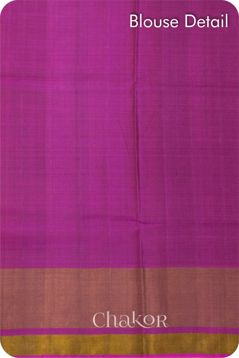 Magenta Patola Mulberry Silk Saree