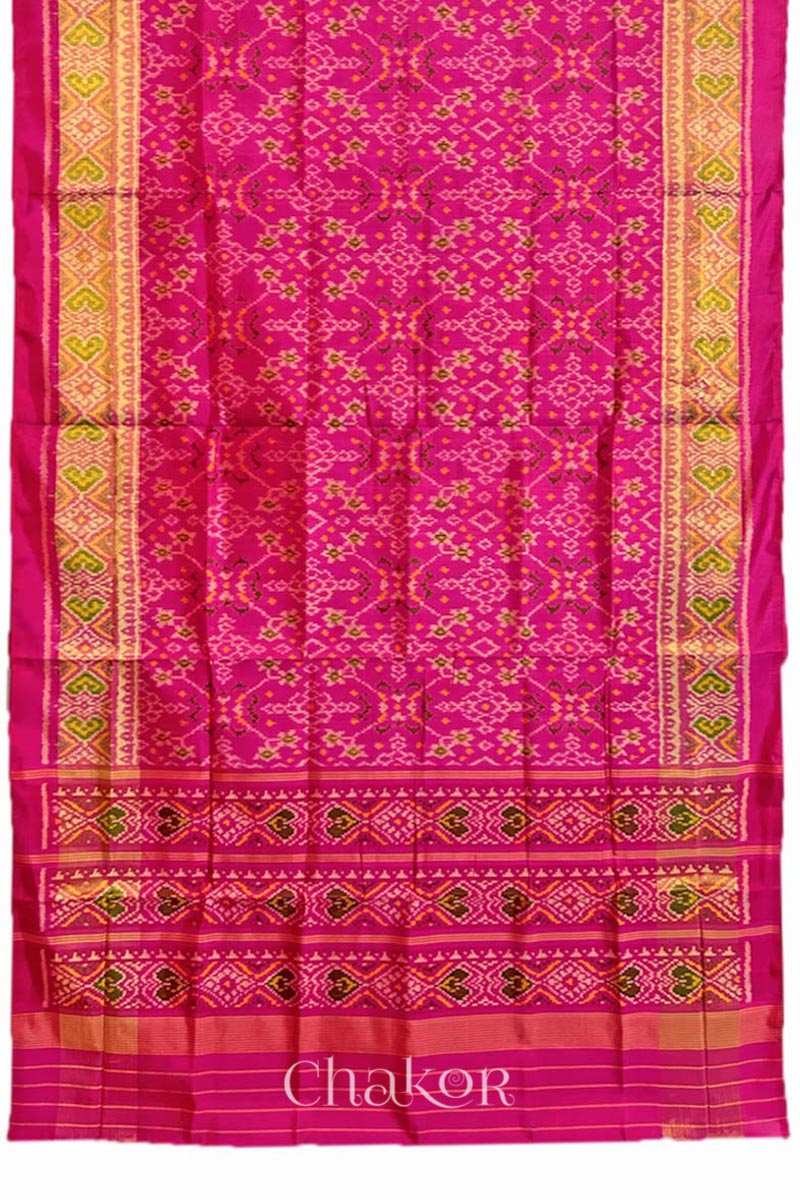 Pink Patola Mulberry Silk Saree