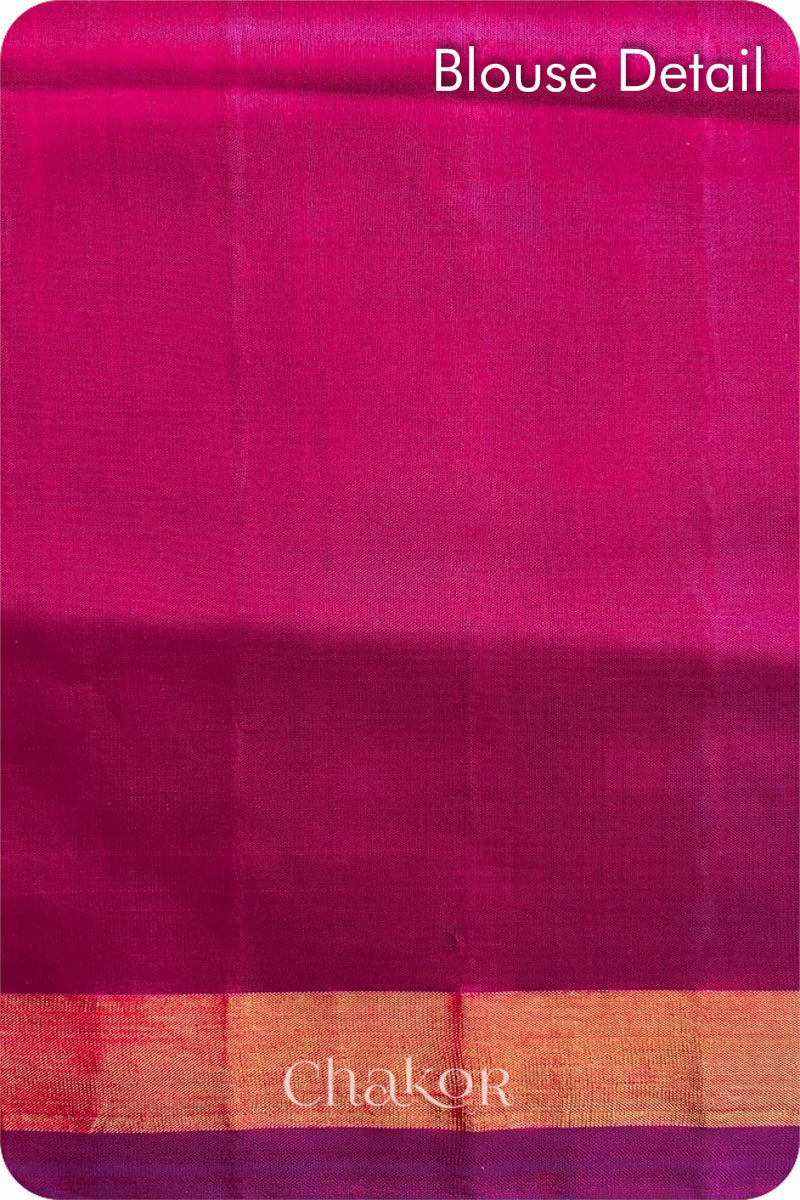 Purple Pink Patola Mulberry Silk Saree