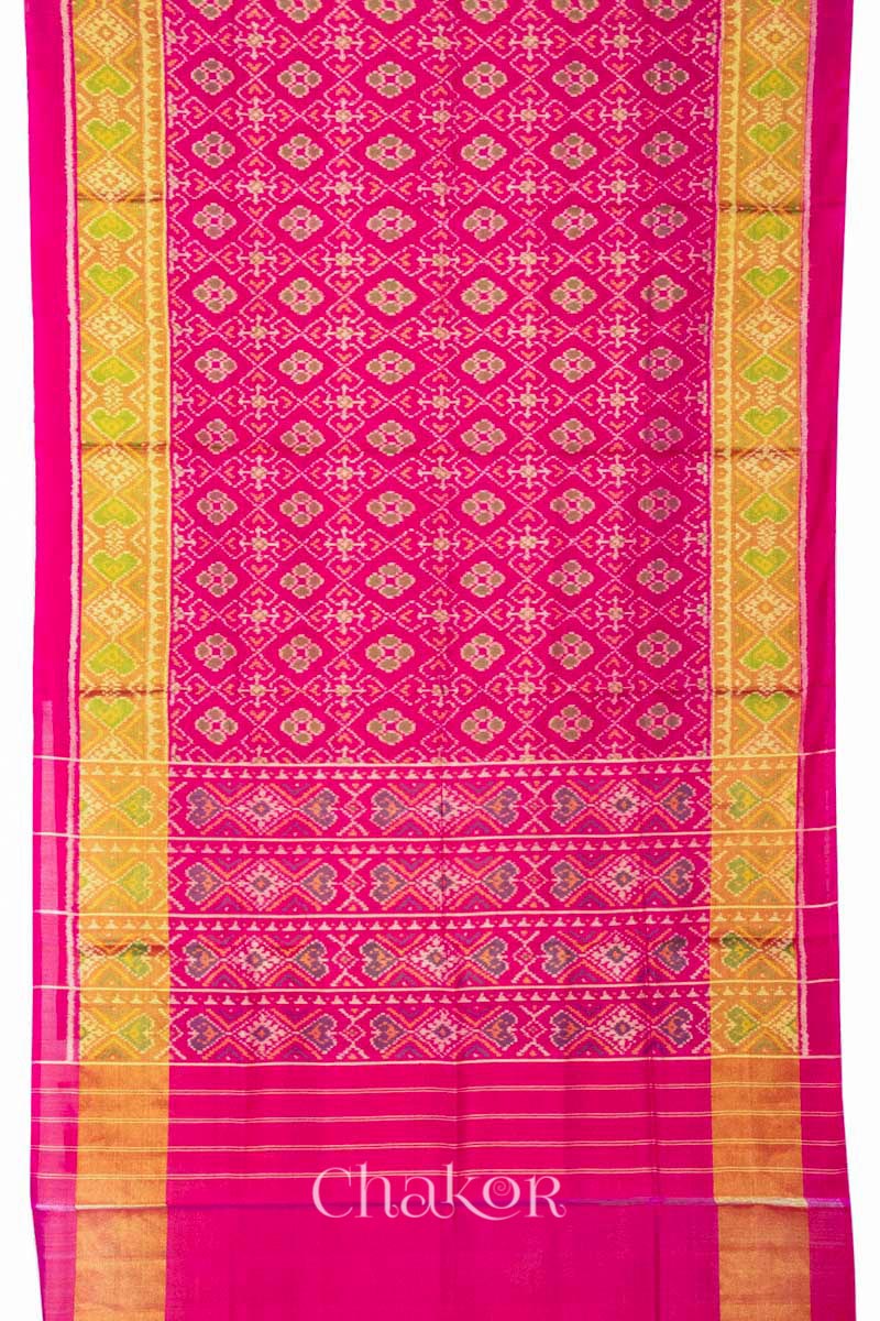 Pink Patola Mulberry Silk Saree