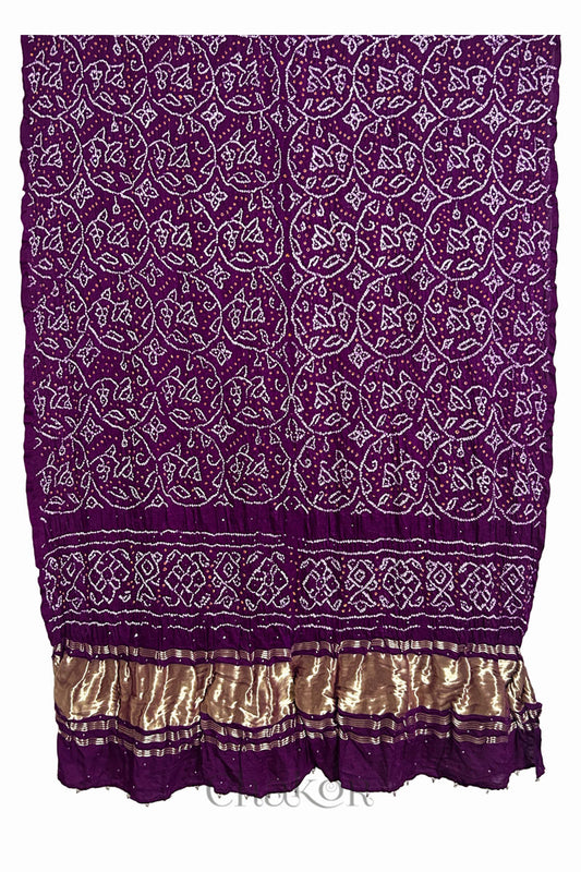 Magenta Bandhani Gaji Silk Dupatta