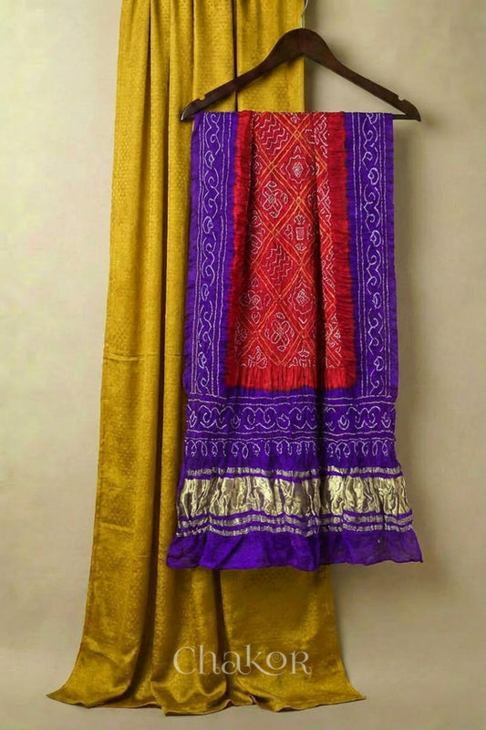 Mustard Mashru Kurta Set Fabric with Bandhani Silk Dupatta