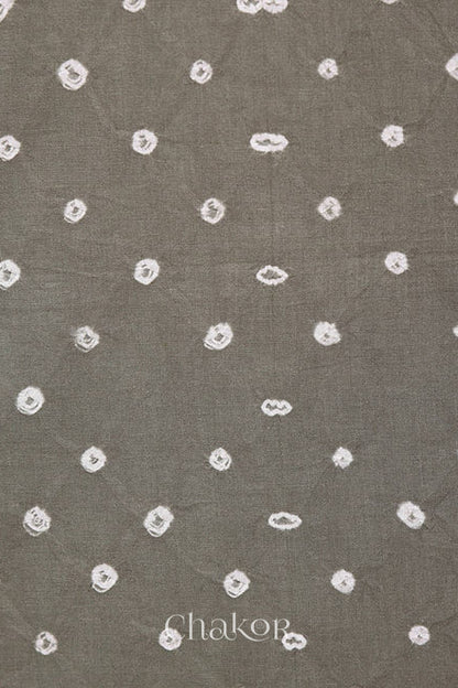 Grey Bandhani Cotton Kurta Fabric (Set of 2)