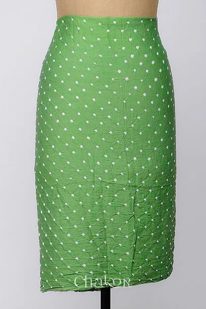 Chakor's Violet & Mehendi Green Bandhani Cotton embroidered Kurta Fabric With Dupatta. 