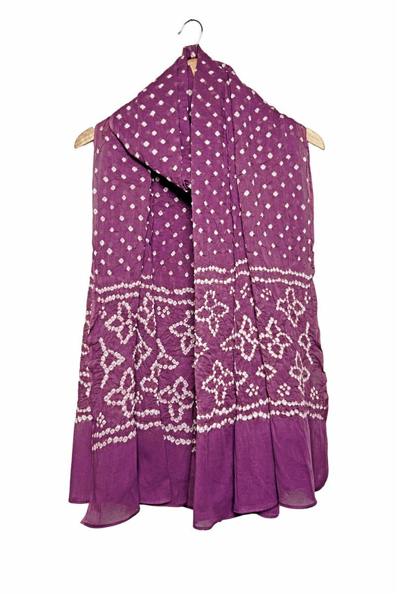 Lime Kutch Bandhani Cotton Unstitched Suit Set - 3 Piece | Mirror Work