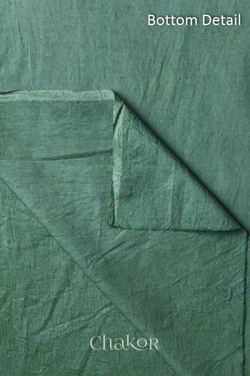 Plain Moss Green cotton bottom fabric included in the unstitched suit set.
