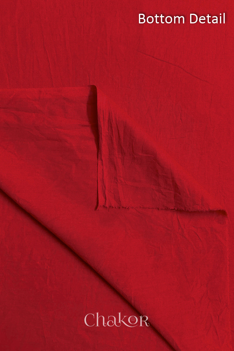 Plain Red cotton bottom fabric included in the unstitched suit set.
