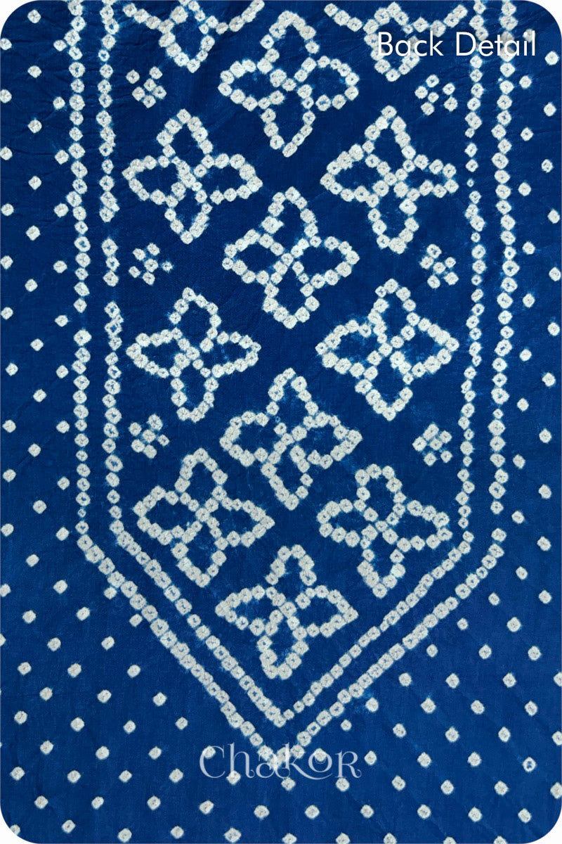 Indigo Bandhani Cotton Kurta Set Fabric With Dupatta (Set of 3)