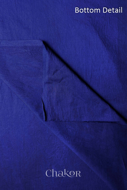 Plain Navy Blue cotton bottom fabric included in the unstitched suit set.
