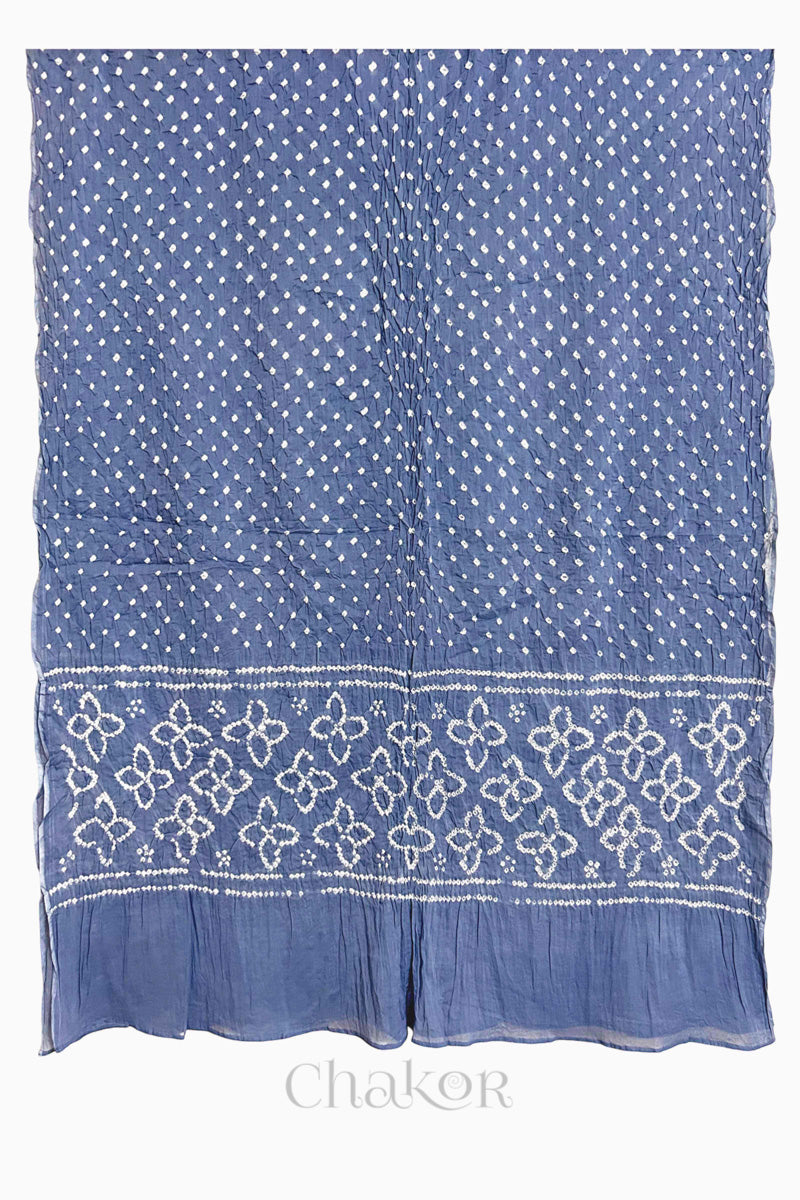 Pink Kutch Bandhani Pure Cotton Unstitched Suit Set - 3 Piece | Mirror Work
