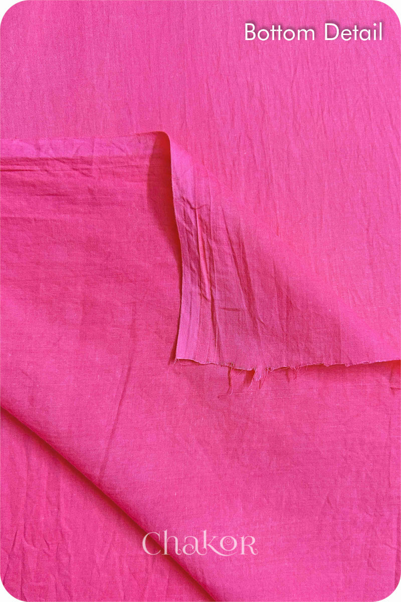 Pink Bandhani Cotton Kurta Set Fabric With Dupatta (Set of 3)