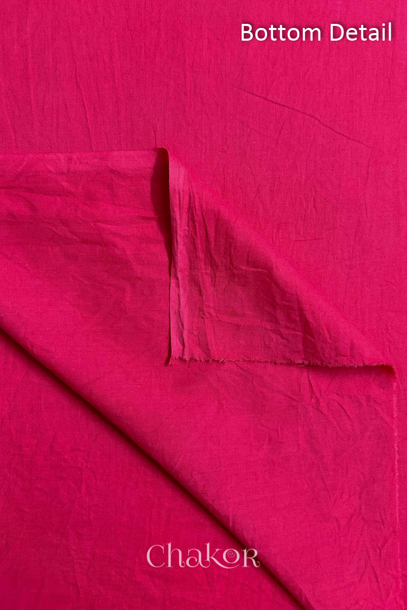 Strawberry Pink Kutch Bandhani Pure Cotton Unstitched Suit Set - 3 Piece | Mirror Work
