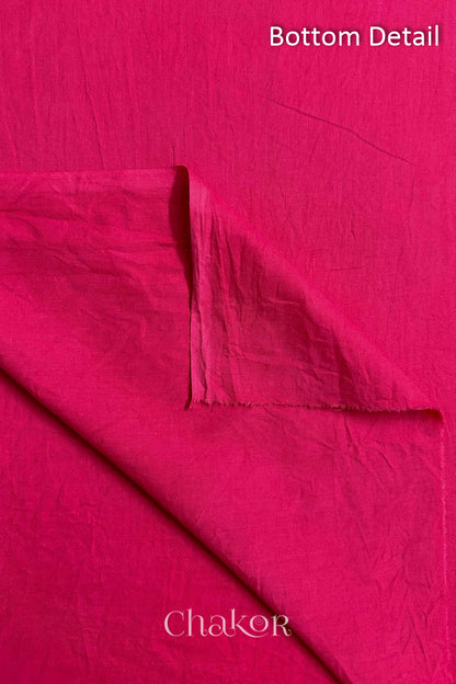 Plain Strawberry Pink cotton bottom fabric included in the unstitched suit set.
